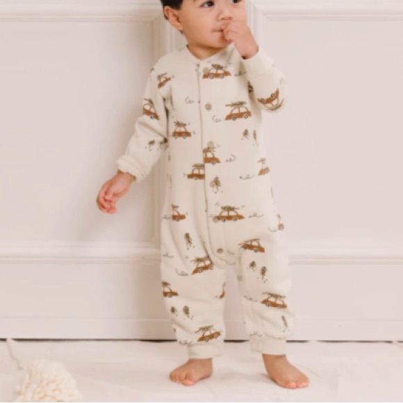 Rylee + Cru Home for the Holidays fleece jumpsuit 0-3m - Picture 3 of 11